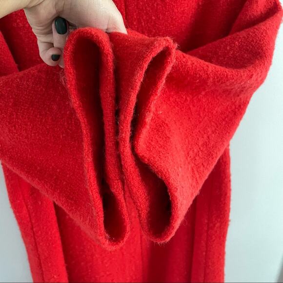 Vintage | Castletons SLC 60s 70s Bright Red Tweed Swing Coat Jacket Button Front - Picture 10 of 10
